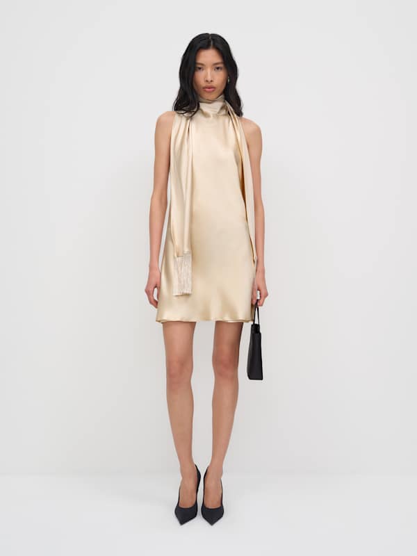 Helen Silk Dress - Almond