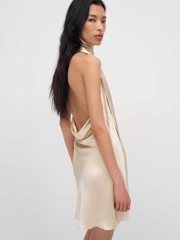Helen Silk Dress - Almond