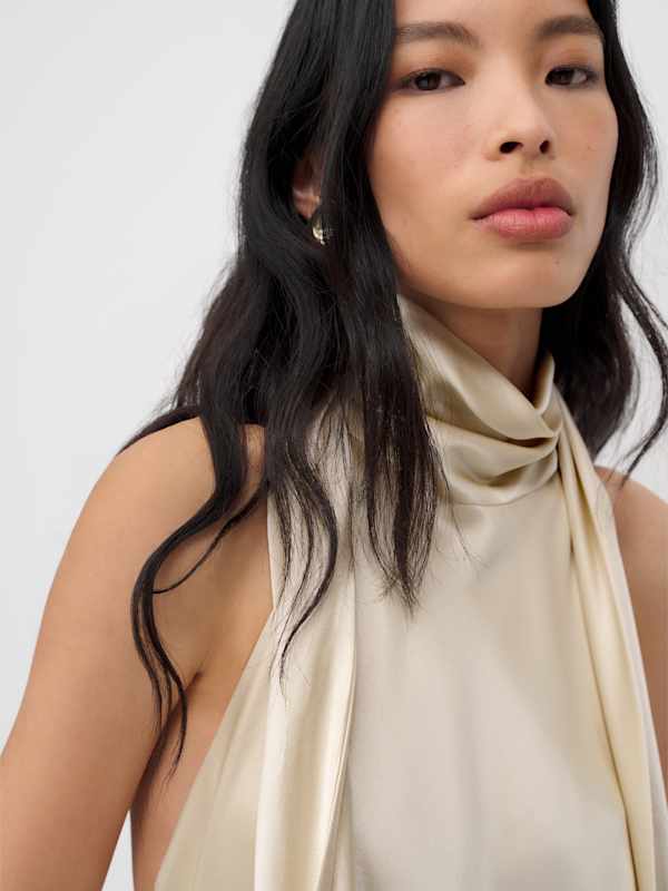 Helen Silk Dress - Almond