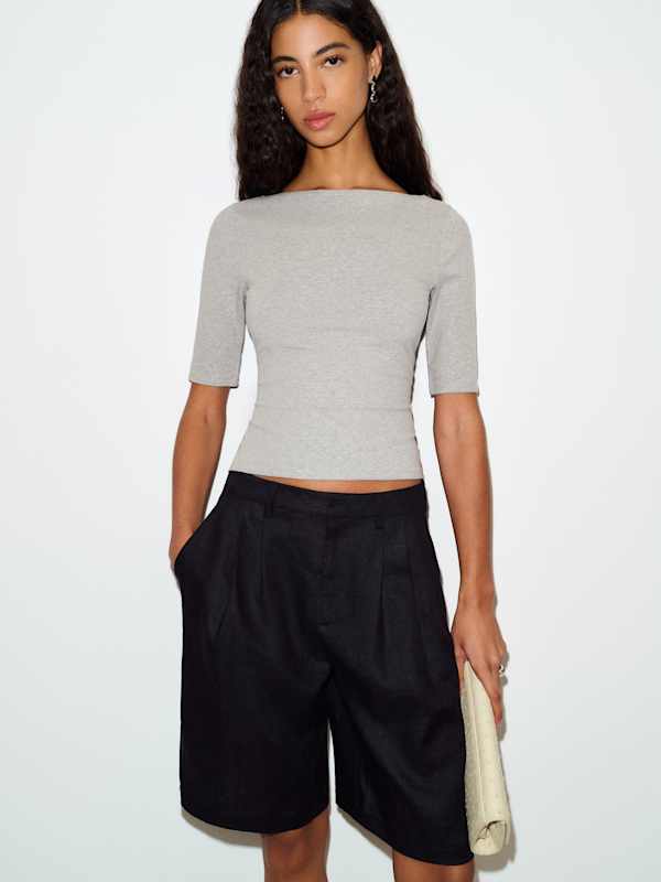 Santino Knit Top - Heather Grey