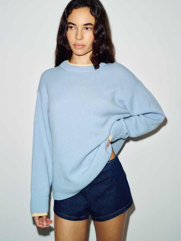 Tess Cashmere Sweater - Bayou / Parmesan