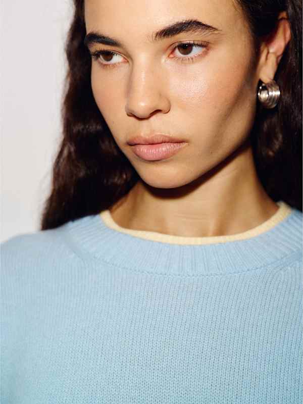 Tess Cashmere Sweater - Bayou / Parmesan