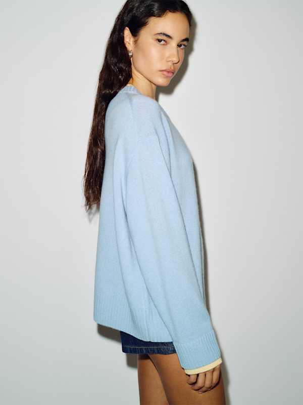 Tess Cashmere Sweater - Bayou / Parmesan