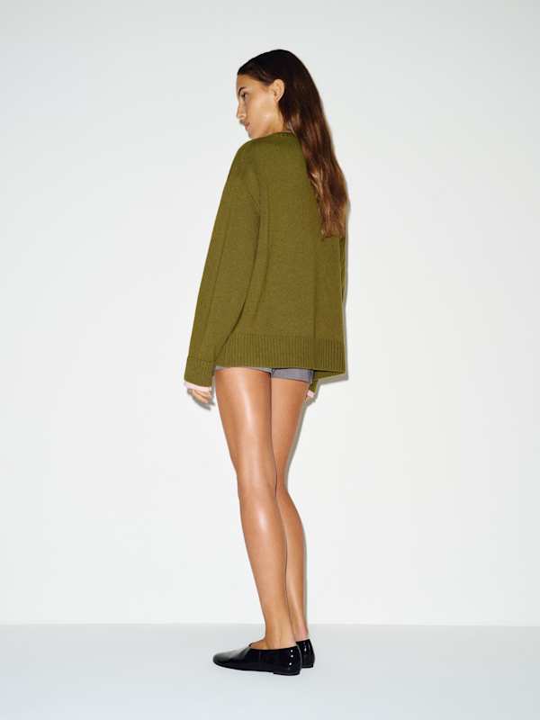 Tess Cashmere Sweater - Pear / Cherry Blossom