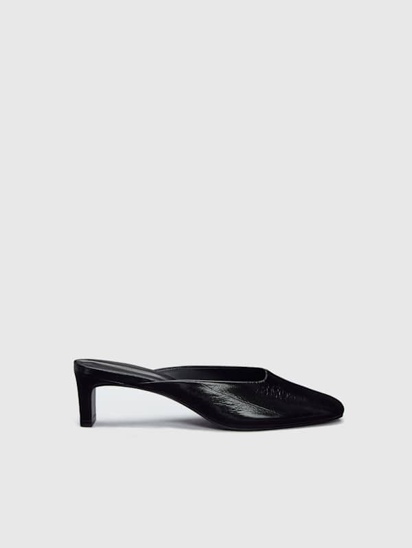 Inez Heeled Mule - Black Eel
