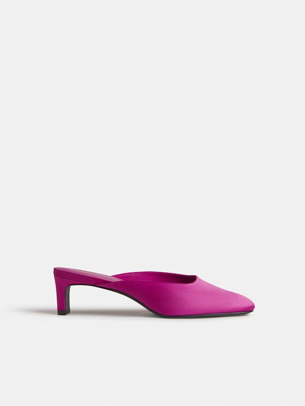 Inez Heeled Mule - Pitaya Satin