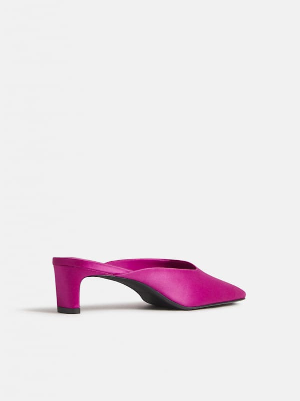 Mules &agrave; talons Inez - Satin Pitaya