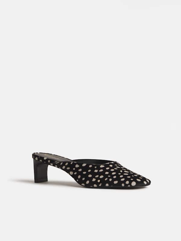 Inez Heeled Mule - Spotted Haircalf