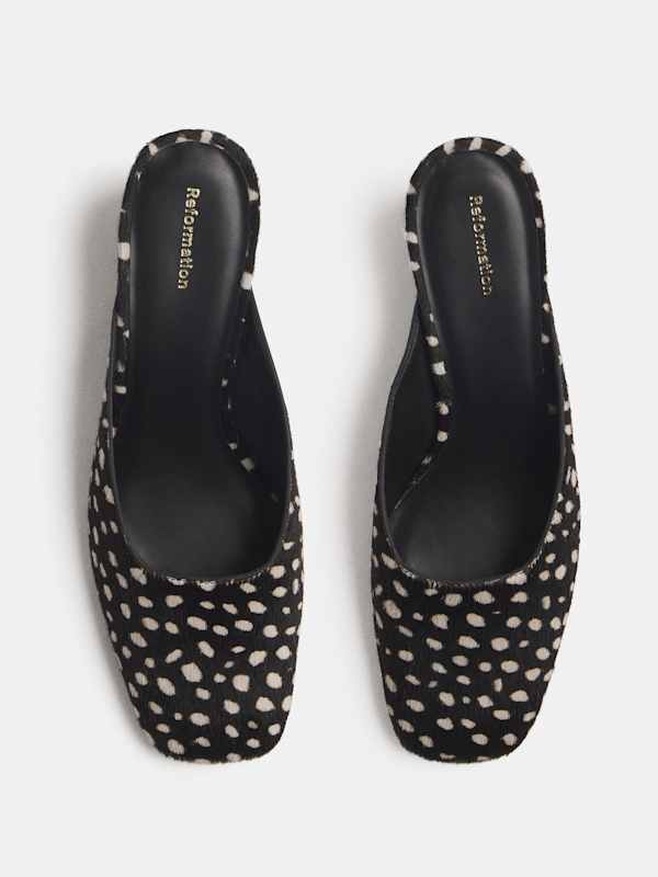 Inez Heeled Mule - Spotted Haircalf