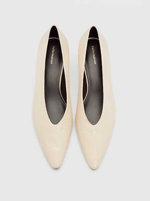 Calista Kitten Heel Pump - Almond Watersnake