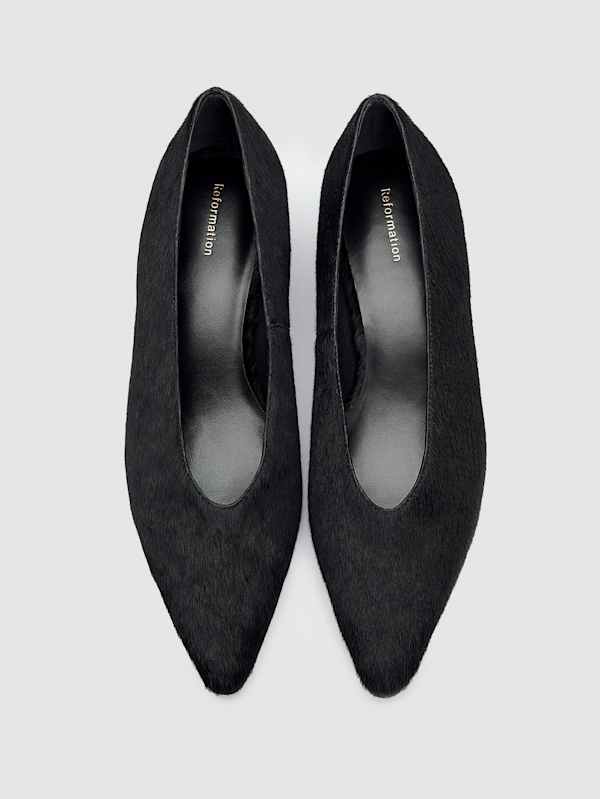 Calista Kitten Heel Pump - Black Haircalf