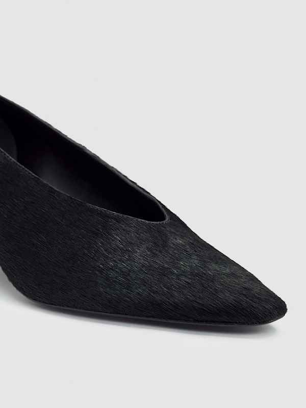 Calista Kitten Heel Pump - Black Haircalf
