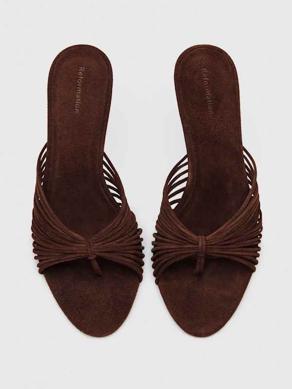 Woodlyn Heeled Thong - Espresso Suede