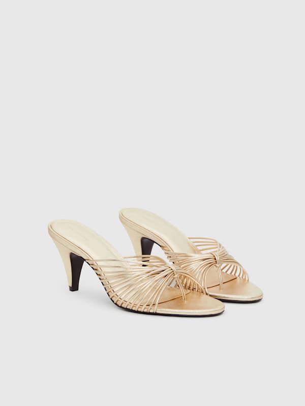 Woodlyn Heeled Thong - Gold