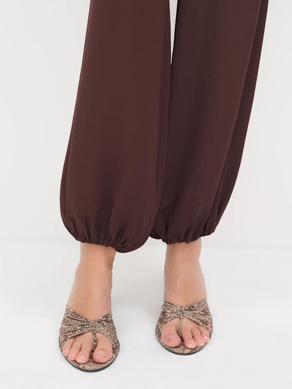 Woodlyn Heeled Thong - Tan Snake