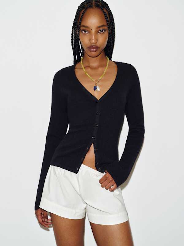 Bloom Cashmere V - Neck Cardigan - Black