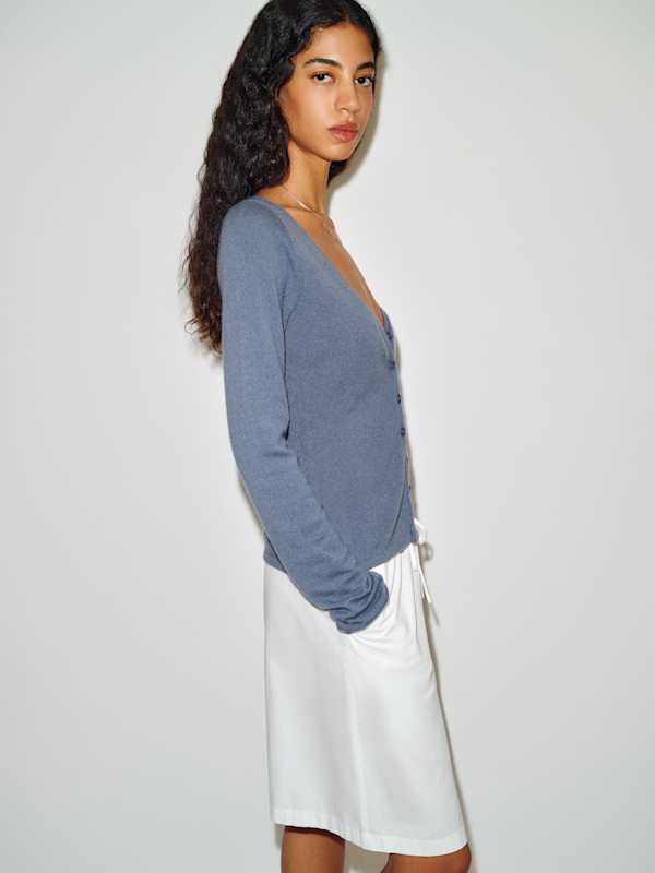 Bloom Cashmere V - Neck Cardigan - Flint