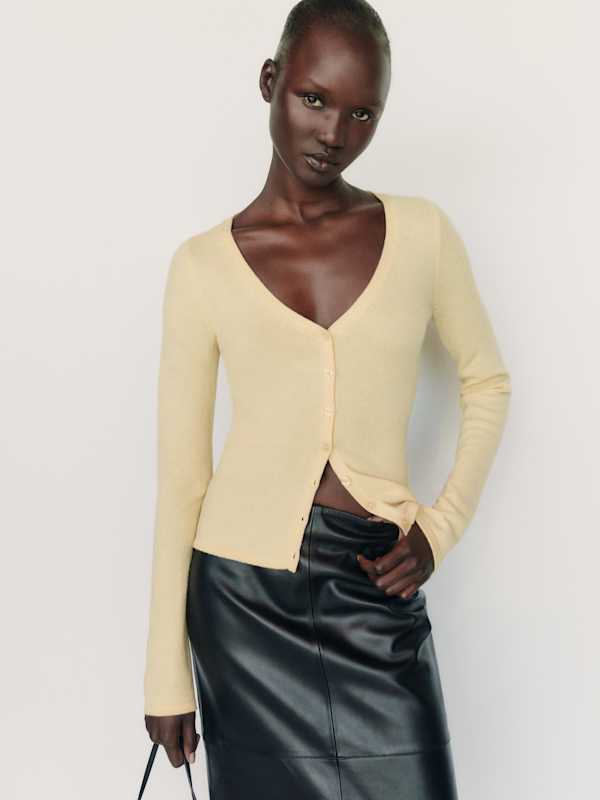 Bloom Cashmere V - Neck Cardigan - Haystack