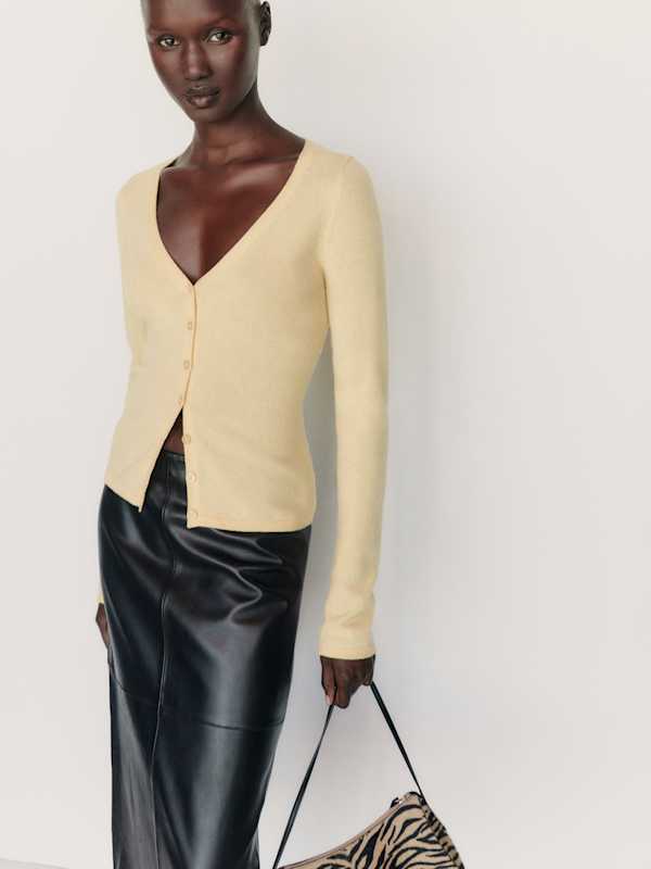 Bloom Cashmere V - Neck Cardigan - Haystack