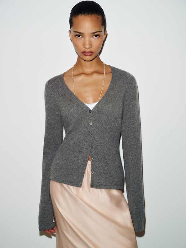 Bloom Cashmere V - Neck Cardigan - Thunder