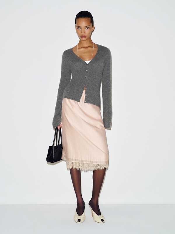 Bloom Cashmere V - Neck Cardigan - Thunder