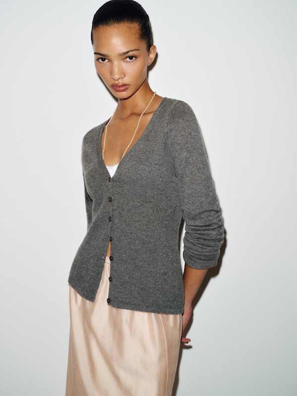 Bloom Cashmere V - Neck Cardigan - Thunder