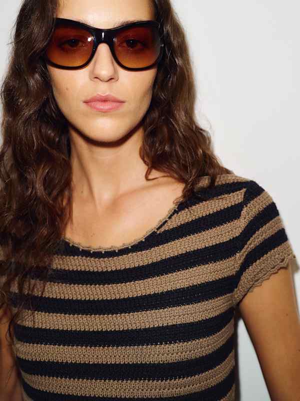 Pip Cotton Mini Dress - Black Nutty Stripe