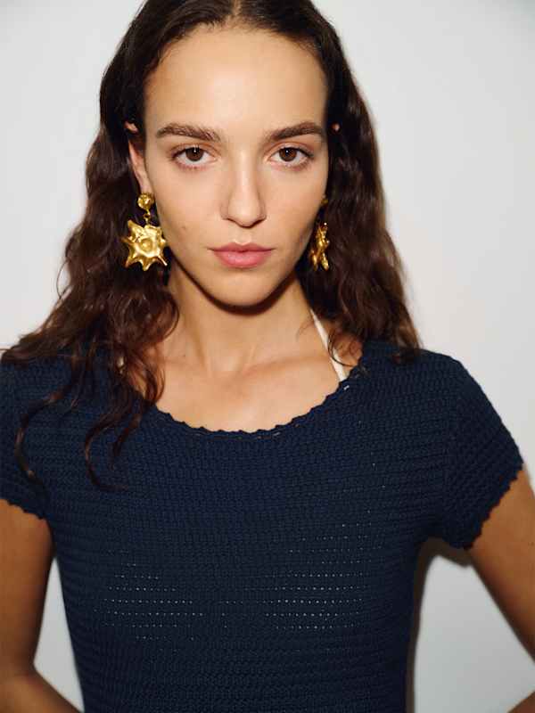 Pip Cotton Mini Dress - Navy