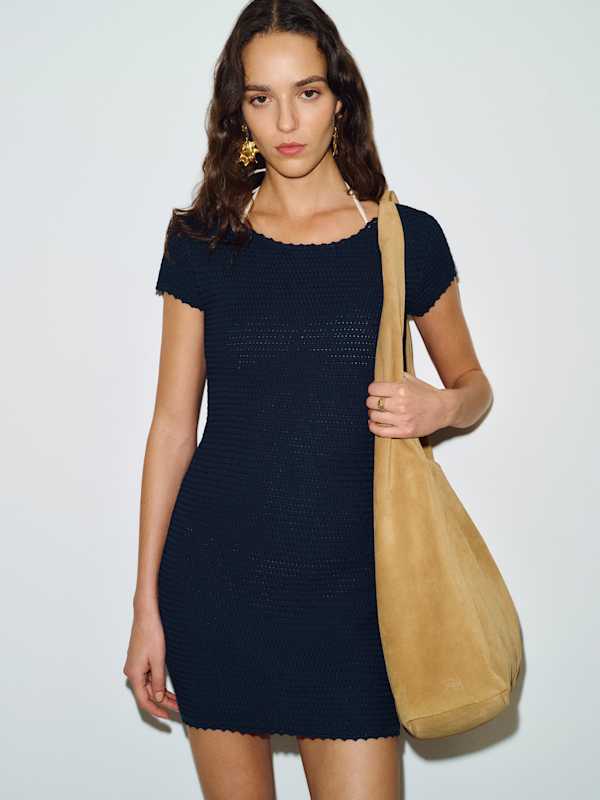 Pip Cotton Mini Dress - Navy