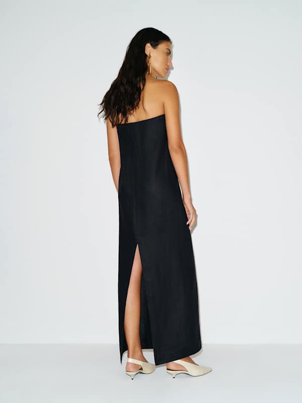 Tansy Linen Dress - Black