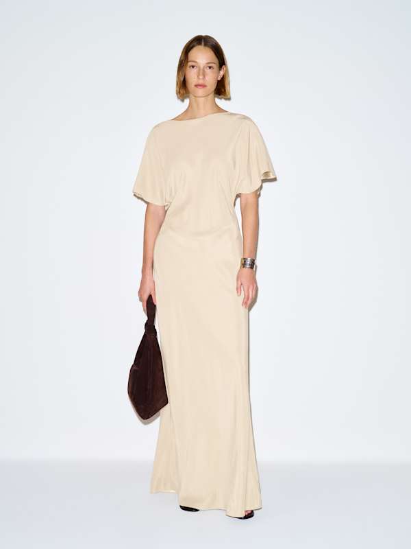Caila Silk Dress - Yogurt