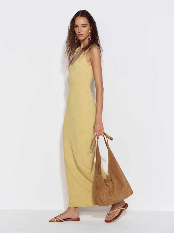 Ericka Knit Dress - Lime Zest