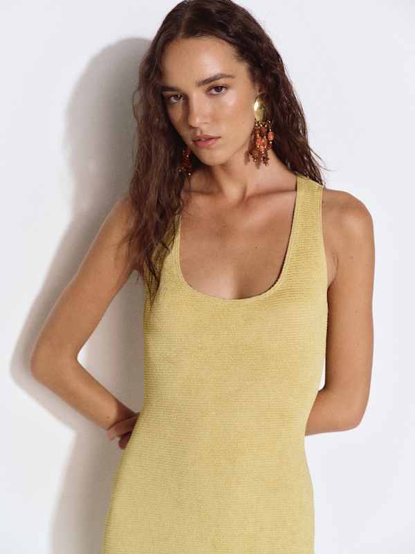 Ericka Knit Dress - Lime Zest