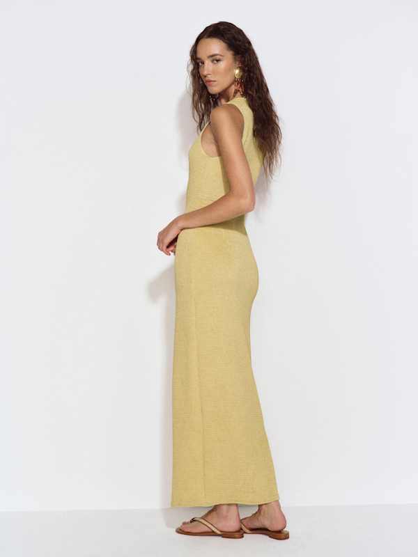 Ericka Knit Dress - Lime Zest