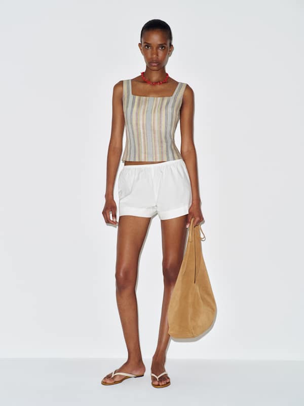 Clarence Linen Top - Capri Stripe