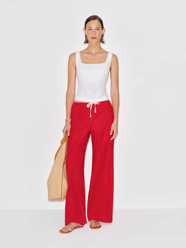 Clarence Linen Top - White