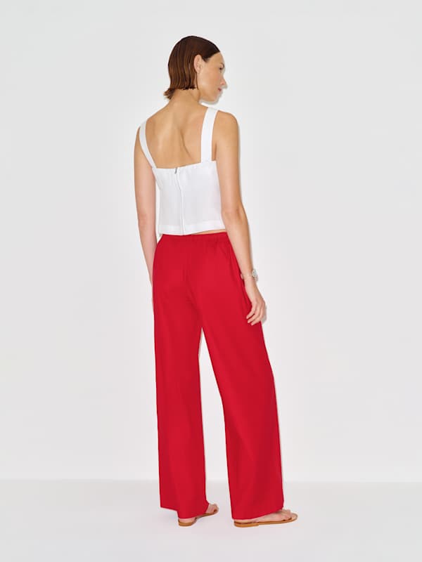 Clarence Linen Top - White
