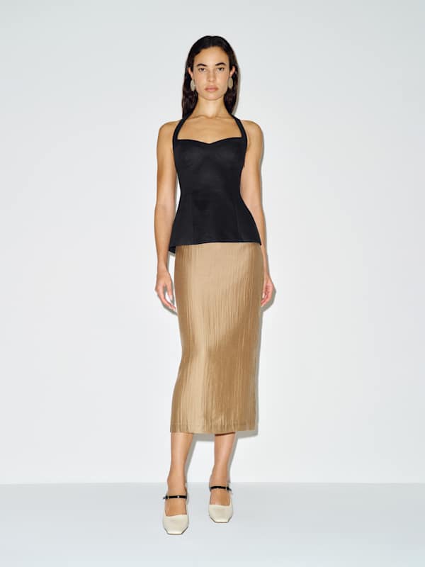 Alistair Linen Top - Black