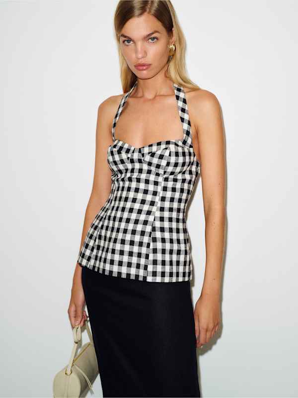 Alistair Linen Top - Park Check