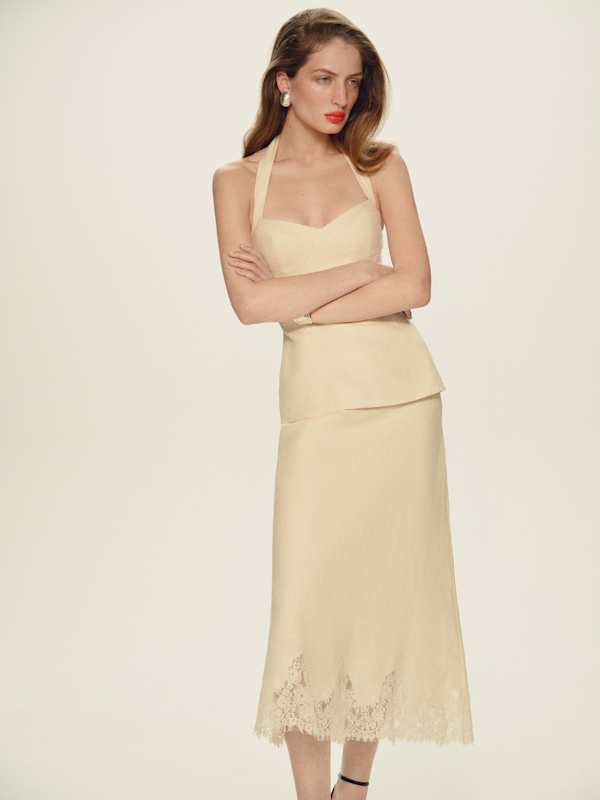 Alistair Linen Top - Sugar