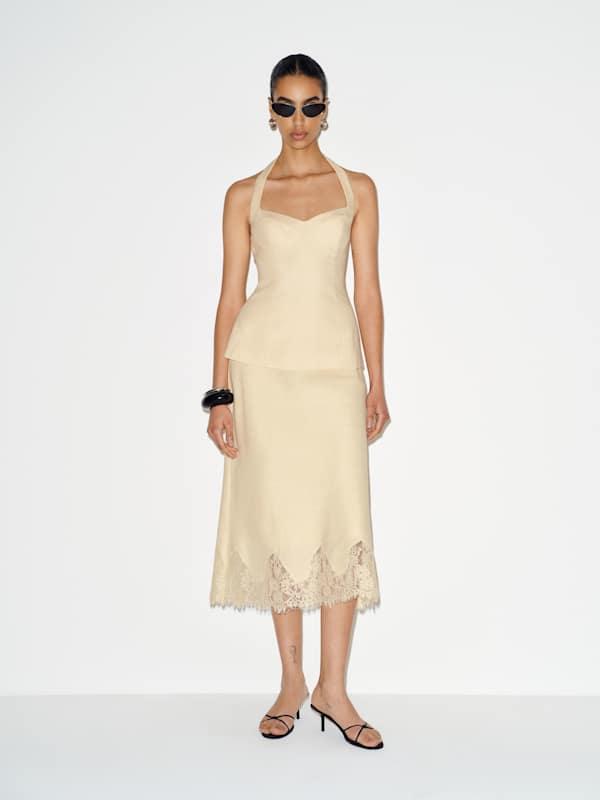 Alistair Linen Top - Sugar