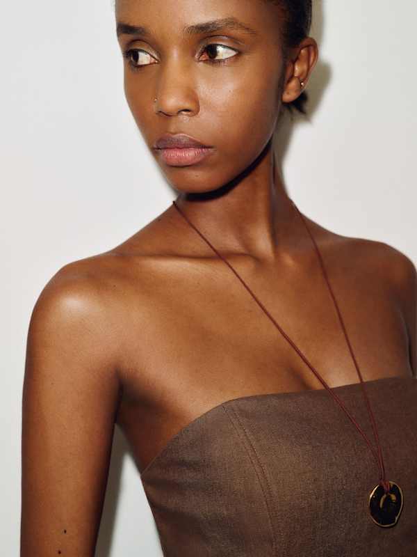 Aurina Linen Top - Pinecone