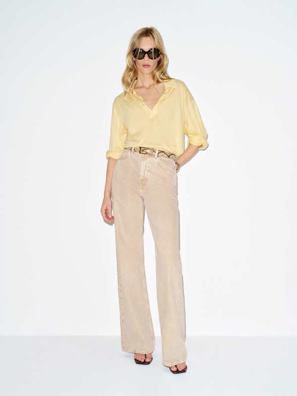 Mellen Polo Knit Top - Blonde