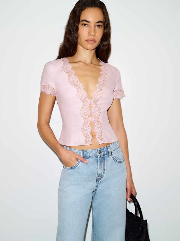 Brynn Linen Top - Cherry Blossom