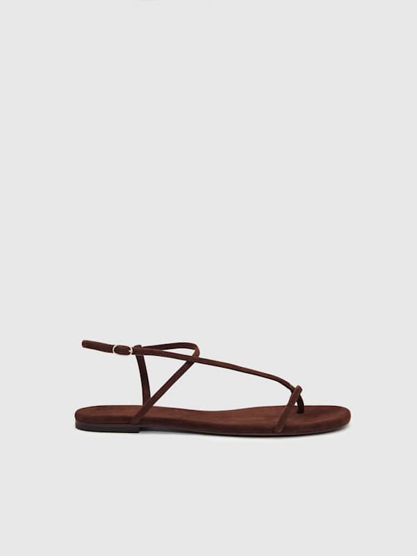 Pina Flat Sandal - Espresso Suede