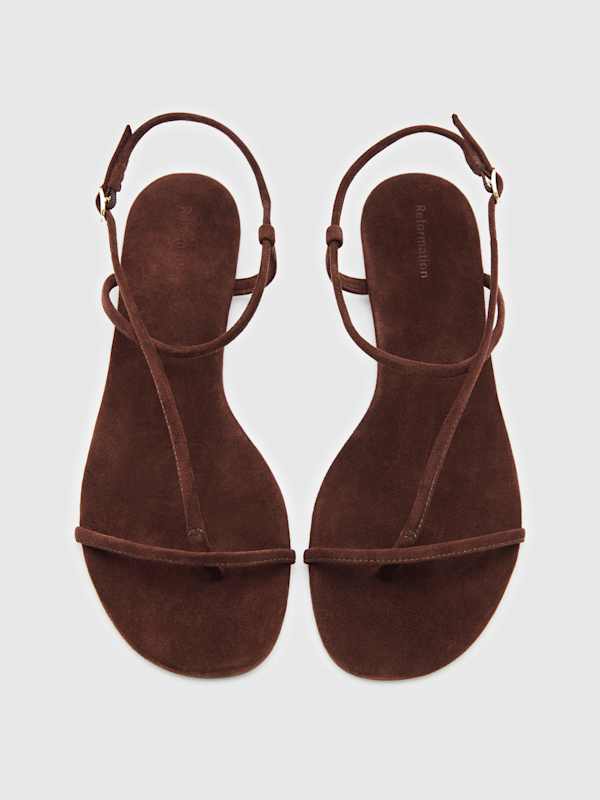 Pina Flat Sandal - Espresso Suede