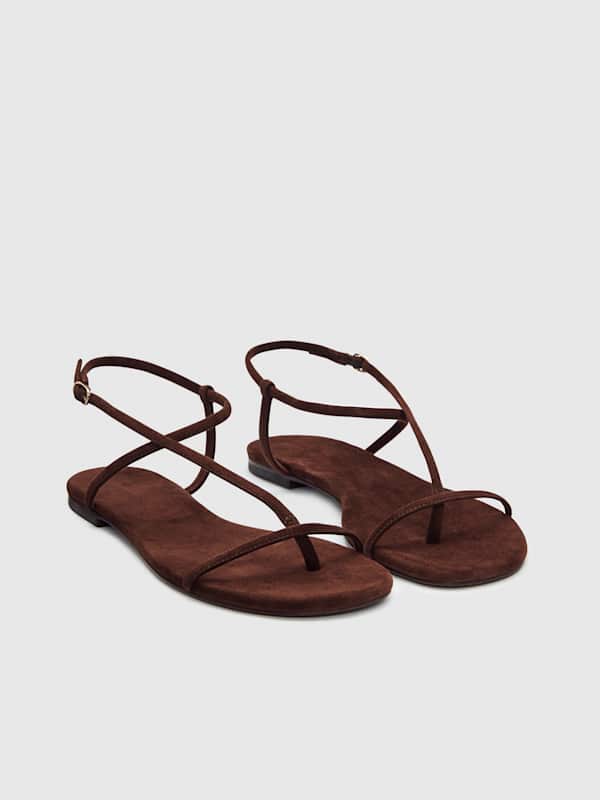 Pina Flat Sandal - Espresso Suede