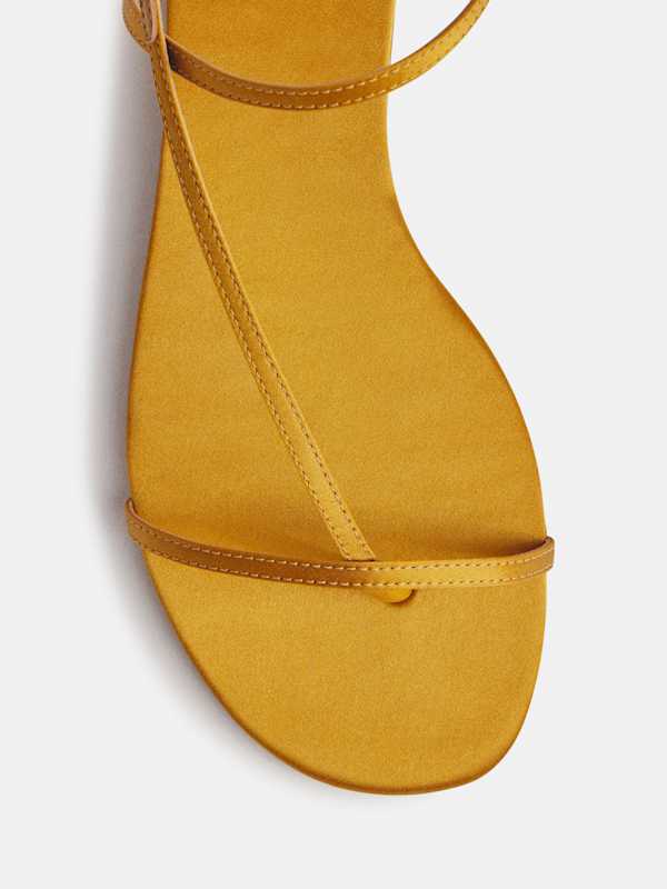 Pina Flat Sandal - Honey Mustard Satin