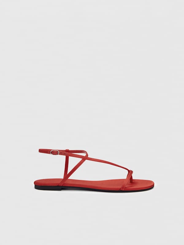 Pina Flat Sandal - Poppy Satin