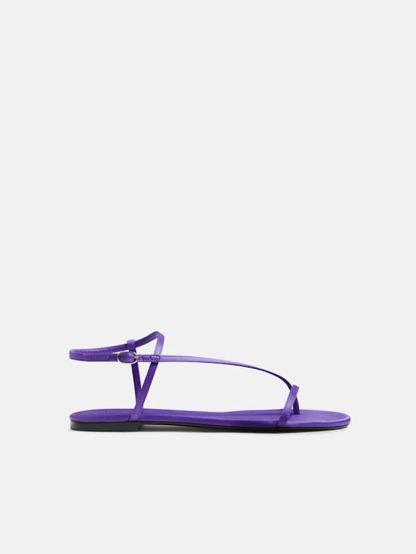 Pina Flat Sandal - Purple Satin
